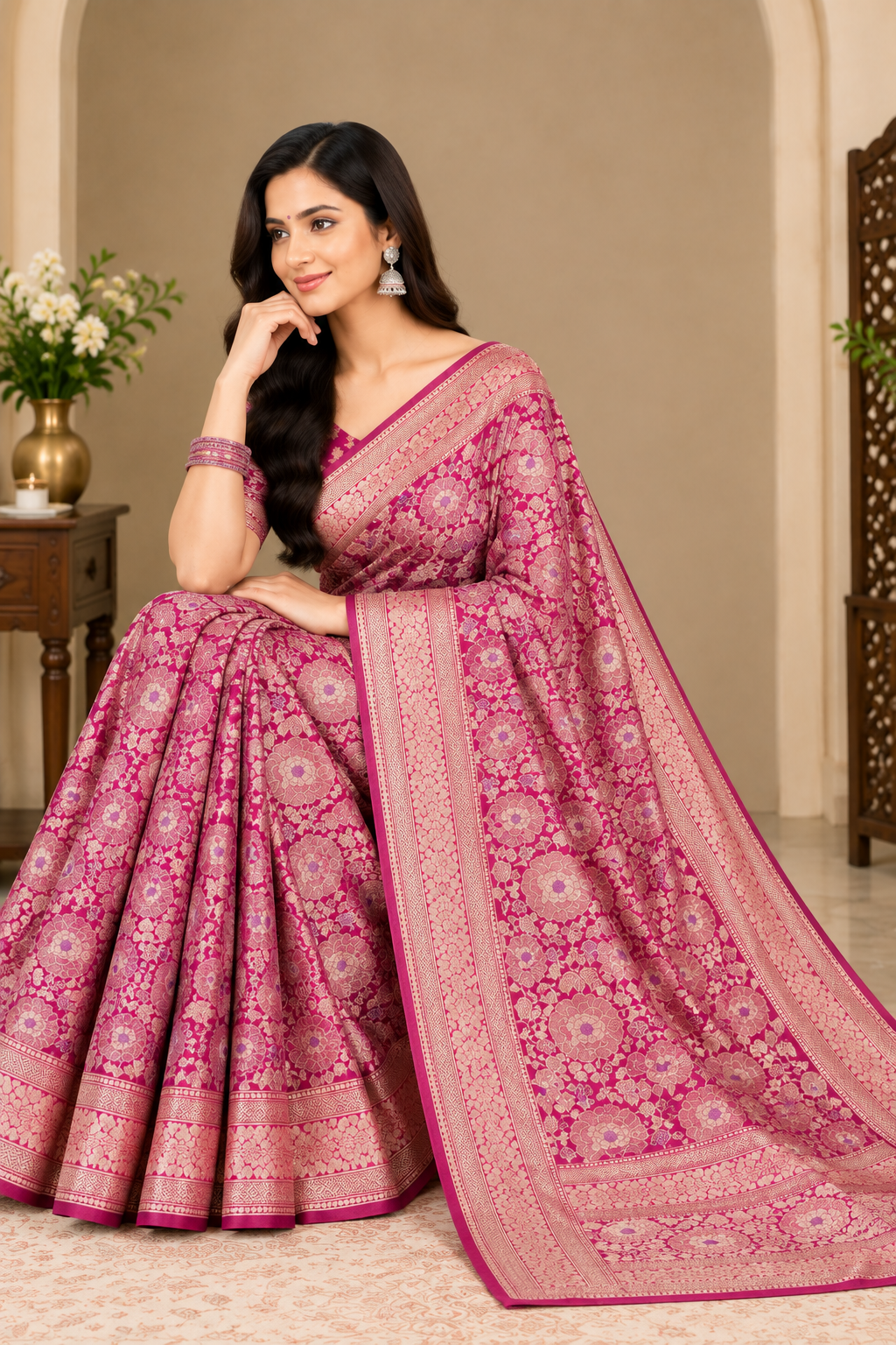 Jangla Silk Banarasi Saree thumbnail 2